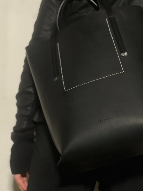 Borsa tote media in pelle