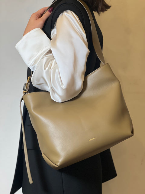 Borsa tote Cannolo in pelle media